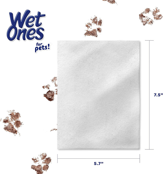 Wet Ones for Cats Freshening Wipes, multi-purpose cat grooming wipes with aloe vera, gentle cleaning, 50 count