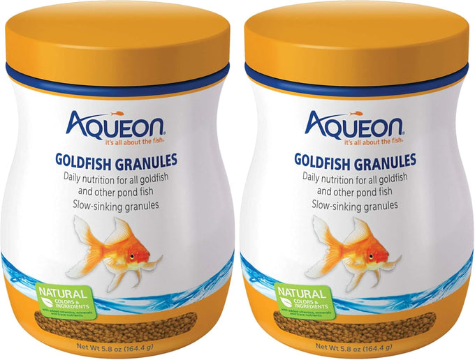 Aqueon Goldfish Fish Food Slow Sinking Granules, 5.8 Ounce, for Common Goldfish and Small Koi