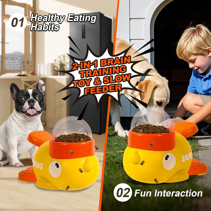 Duck-Shaped Interactive Dog Toy - Food Puzzle Slow Feeder for Small Medium Dogs and Cats