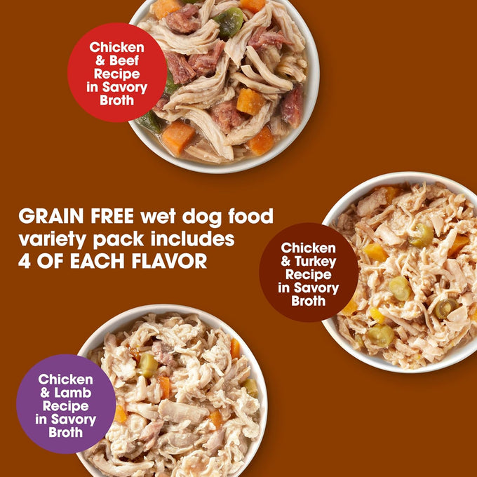 Nature's Recipe Grain-Free Wet Dog Food Variety Pack, 12 x 2.75oz