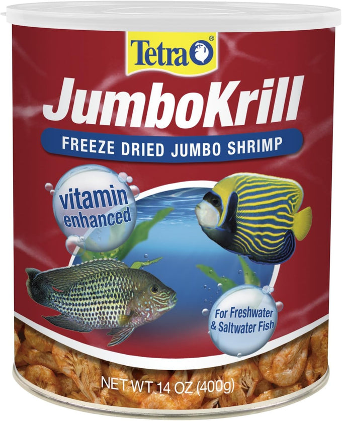 Tetra Jumbo Krill Freeze-Dried Jumbo Shrimp, Natural Shrimp Treat for Aquarium Fish, 14 oz