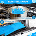 Pecute Heat Resistant Silicone Pet Grooming Gloves with High-Density Teeth, Blue