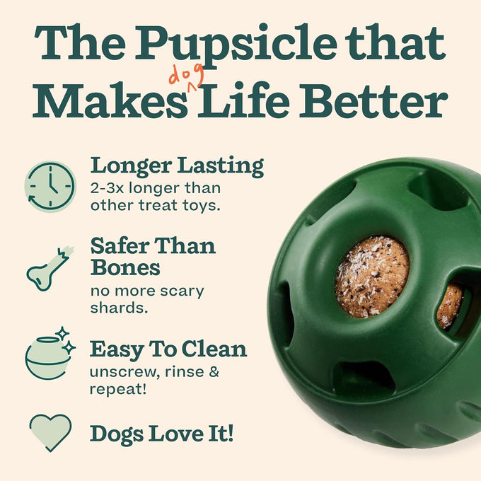 woof starter pack interactive dog ball toy for xl pups 75+ lbs chicken-flavored healthy dog treats
