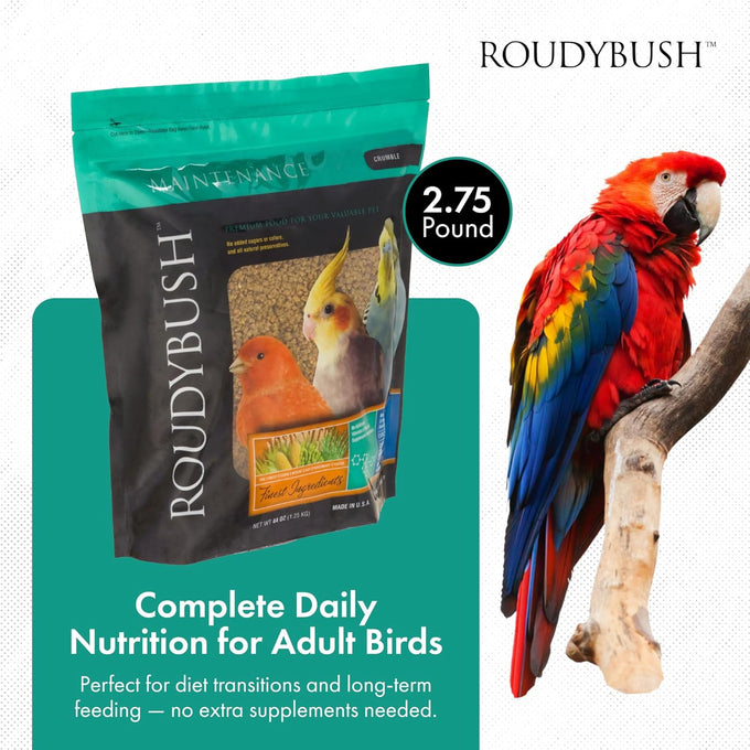 Roudybush Daily Maintenance Bird Food Crumbles 44-Ounce Pellet Blend 2.75 lb