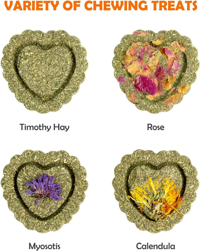 Sofier handmade 12pcs timothy hay treats natural chews for rabbit guinea pig hamster chinchilla rat gerbil