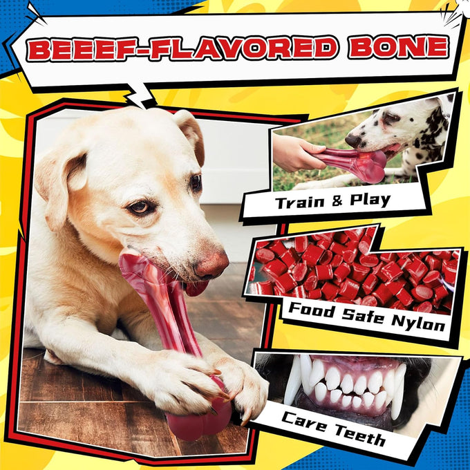 Zeaxuie 12 Pack Dog Chew Toys for Aggressive Chewers,Includes Dog Rope Toy, Squeaky Toys & Indestructible Chew Bone for Medium,Large & X-Large Breeds Dogs