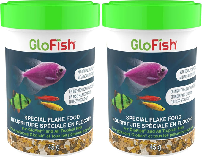 GloFish Special Flake Dry Fish Food for Brightness, 1.59 oz, optimized formula for GloFish and small to mid-size tropical fish