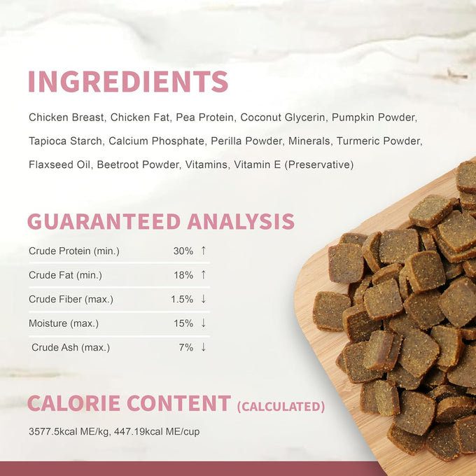 Herz Air-Dried Dog Food – Chicken Breast Recipe 2 lb, Single Pure-Meat, Grain Free, All Natural, High Protein, Limited Ingredients
