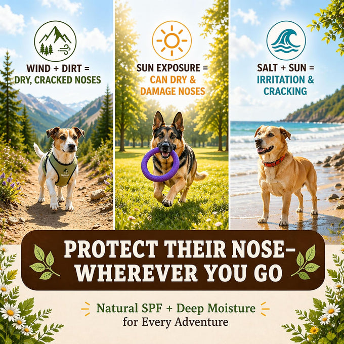 Natural Dog Company Snout Soother Dog Nose Balm for dry, crusty noses with coconut oil & shea butter, lick safe for all breeds - 1 oz tin