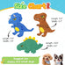 kipritii dinosaur squeaky dog toys 3-pack for interactive play & boredom relief
