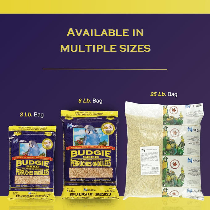 Hagen White Millet Bird Seed Premium Blend Nutritionally Balanced Vitamins Minerals Dust-Free 6 lb Bag for Budgies