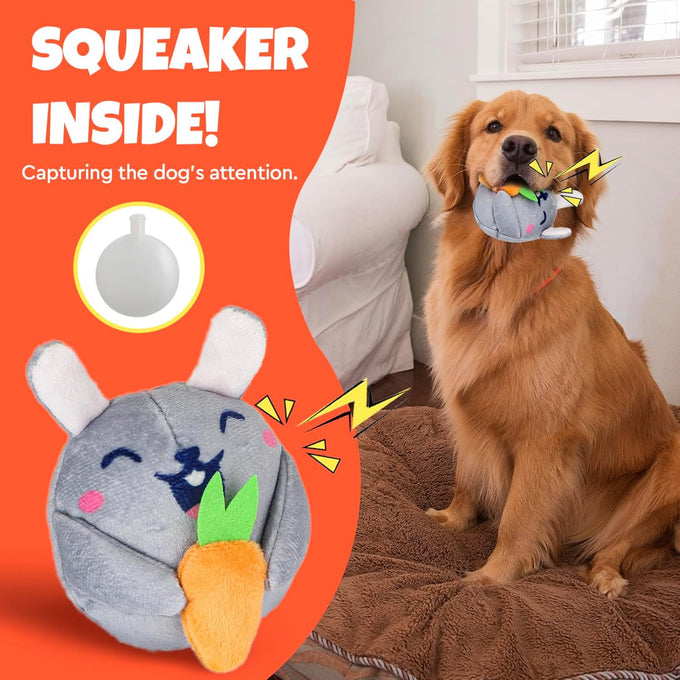 Carrot and Bunny Squeaky Dog Puzzle Toy Set, 4 Pack, Interactive Dog Toys for Small Medium Dogs, Training and Cleaning