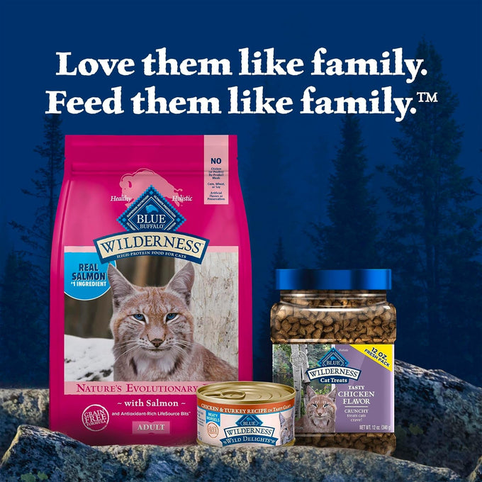 Blue Buffalo Wilderness Salmon Grain-Free Adult Dry Cat Food, 5-lb High-Protein Bag, Natural Ingredients