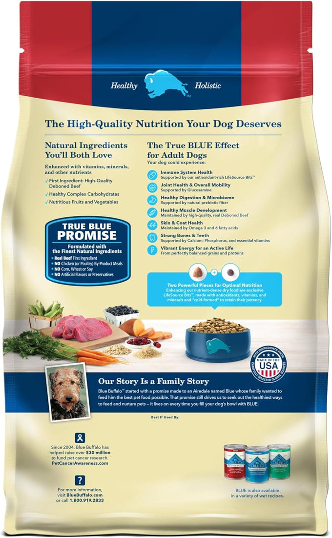 Blue Buffalo Life Protection Formula Adult Dry Dog Food, Beef & Brown Rice, 5-lb