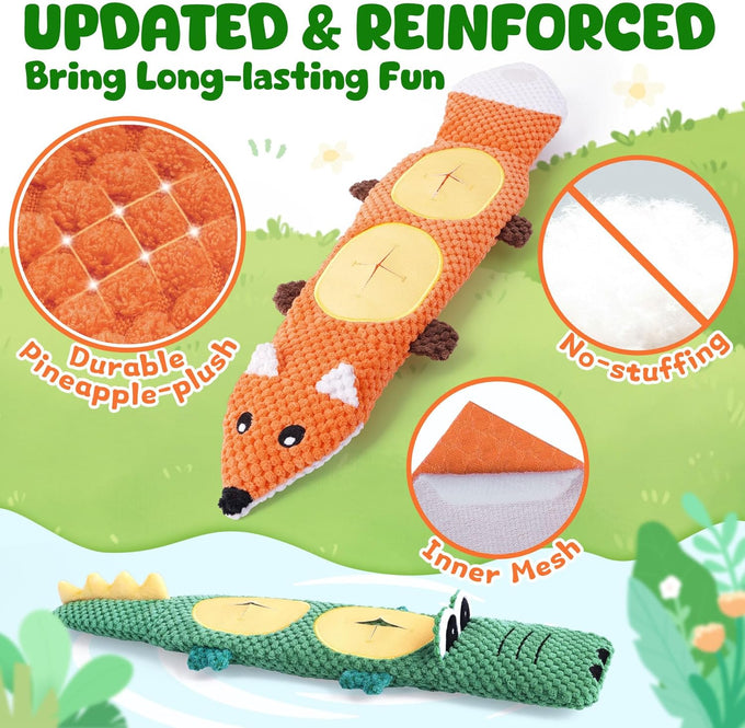 xiugoal 2-pack dog toys for aggressive chewers, small to medium breed, no stuffing, squeaky chew toy