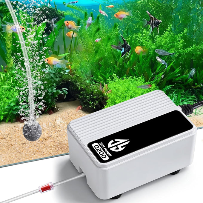 Aquarium Air Pump, 2.3W/5.5W/8W, Adjustable Fish Tank Bubbler for Small to Large Aquariums, up to 200 Gallons