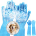 Pecute Heat Resistant Silicone Pet Grooming Gloves with High-Density Teeth, Blue