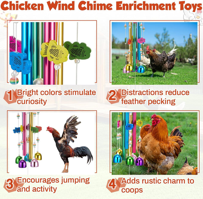 winnerwhy chicken coop multicolor chicken wind chime enrichment toy for parrot parakeet budgerigar lovebird birds