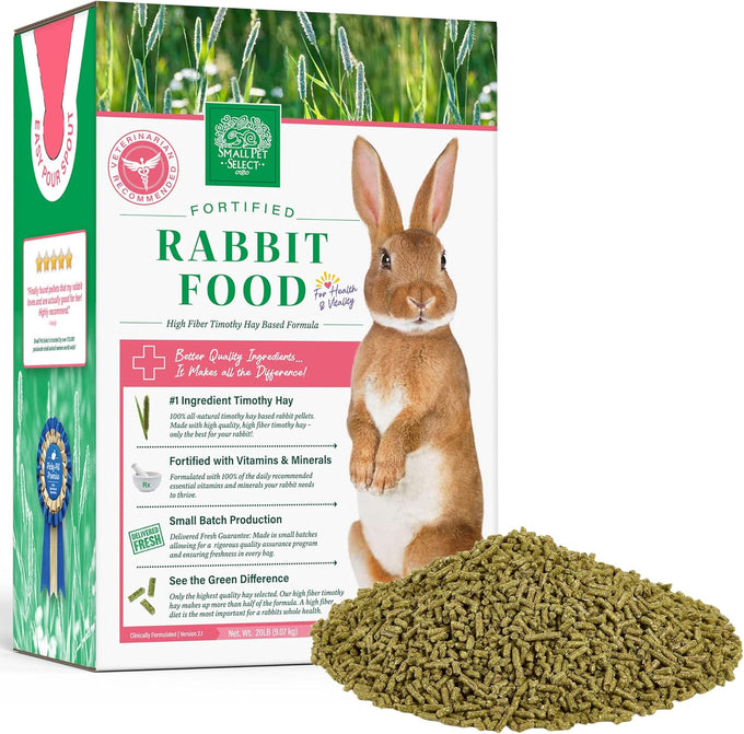 Timothy hay based rabbit food pellets, small pet select, 10 lb, high fiber, veterinarian recommended