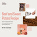 Ollie beef and sweet potato jerky dog treats, 5 oz pack, all natural, human grade, healthy snacks for dogs