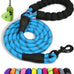 Taglory 6 ft rope dog leash with padded handle and reflective threads for medium large dogs, 1/2 inch, black
