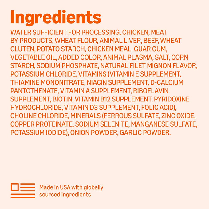 Amazon Basics Wet Dog Food, Cuts in Gravy Filet Mignon Flavor, 13.2 oz (12 Pack)