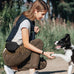 heouvo dog treat pouch with training clicker, 1.67 cup silicone, compact fanny pack with waist belt for pet training and walking, black