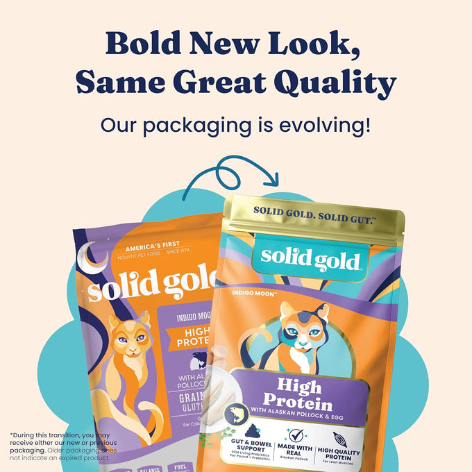 Solid Gold Alaskan Pollock High Protein Dry Cat Food - Grain Free, Gluten Free, Probiotics, Omega 3, Low Carb Kibble - All Ages, 12LB