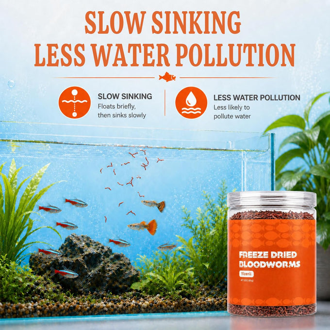 High-Protein Freeze-Dried Bloodworms Fish Food for Goldfish, Betta, Cichlids, Guppies, Tropical & Saltwater Aquarium (30Z)
