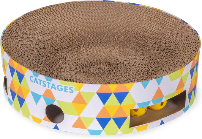 Catstages Scratch N' Hunt Interactive Cat Puzzle Toy for Indoor Cats with Claw Trimming Scratcher and 3 Hunting Balls