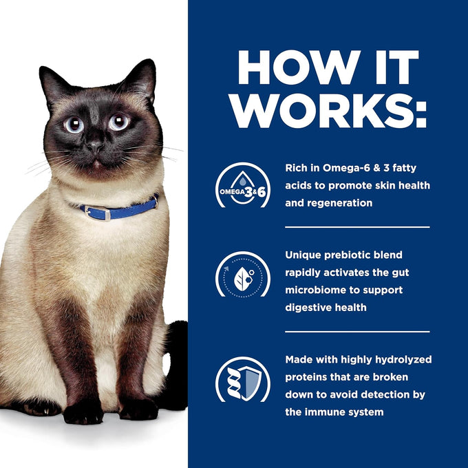 Hill's Prescription Diet z/d Skin/Food Sensitivities Dry Cat Food, Hydrolyzed Chicken, 4 lb. Bag