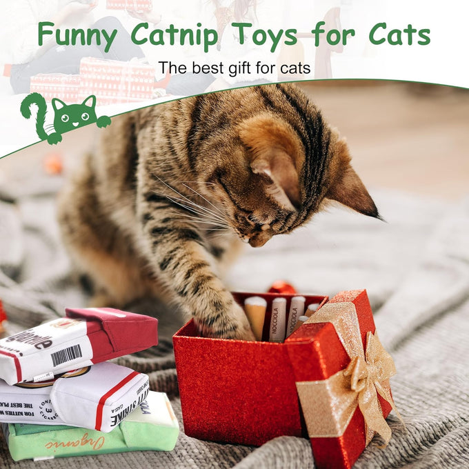 Nocciola 3 pack catnip toys for cats, funny cat toys with 100% pure organic catnip, safe kitten teething chew and kicker toys