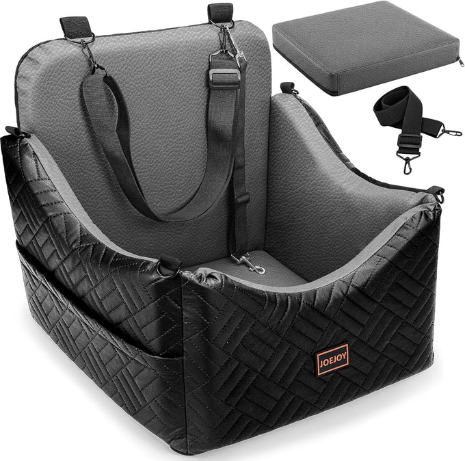 joejoy dog car seat for small medium dogs under 35lbs, black