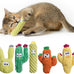 Pawsible 5-Pack Organic Catnip-Filled Cactus Cat Toys for Indoor Cats, Anxiety Relief, Teething & Chew Toys