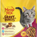 Meow Mix savory chicken flavor gravy bursts dry cat food, 3 lb bag, crunchy kibble with real gravy