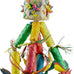 Planet Pleasures Firecracker Piñata Bird Toy, Small, Natural Stuffed Woven Palm Leaf Material, Chewing Surprises for Parrots
