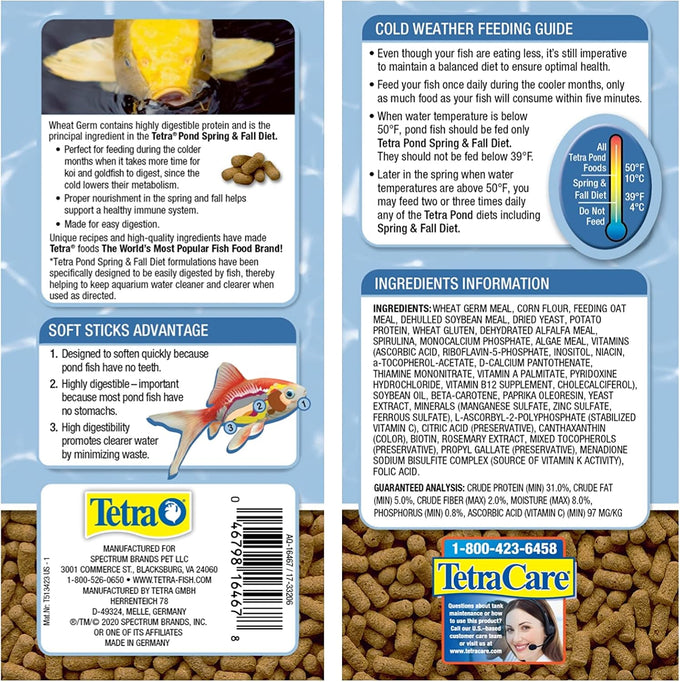 TetraPond Spring And Fall Diet 7.05 Ounces floating fish food for goldfish and koi