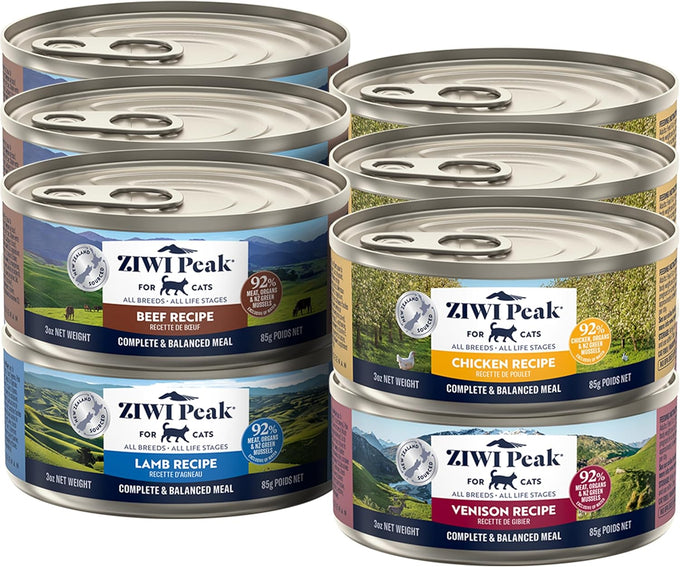 ZIWI Peak Wet Cat Food Variety Pack - 3oz Cans, Beef, Chicken, Lamb, Venison, Grain-Free, No Fillers