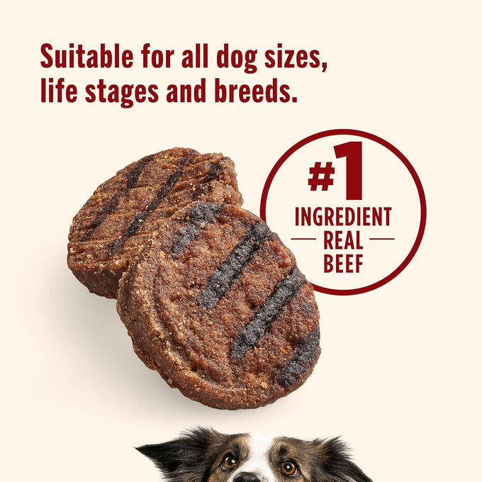 Rachael Ray Nutrish Burger Bites Beef Recipe with Bison Dog Treats, 12 oz Pouch