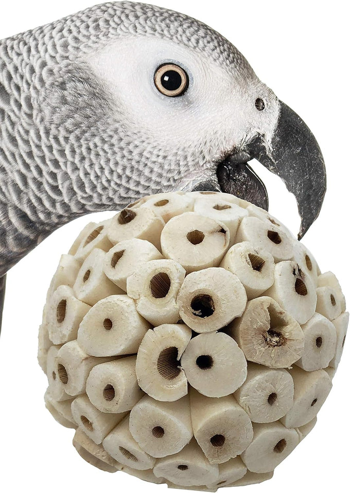 Bonka Bird Toys 1214 Pk3 all-natural sola atta balls 3-pack 2" diameter chew toys for parrots parakeets cockatiels safe and small pets
