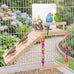 Wooden Bird Perch Platform Toy Set with Mirror, Climbing Ladder, and Swing for Parrots and Budgerigars