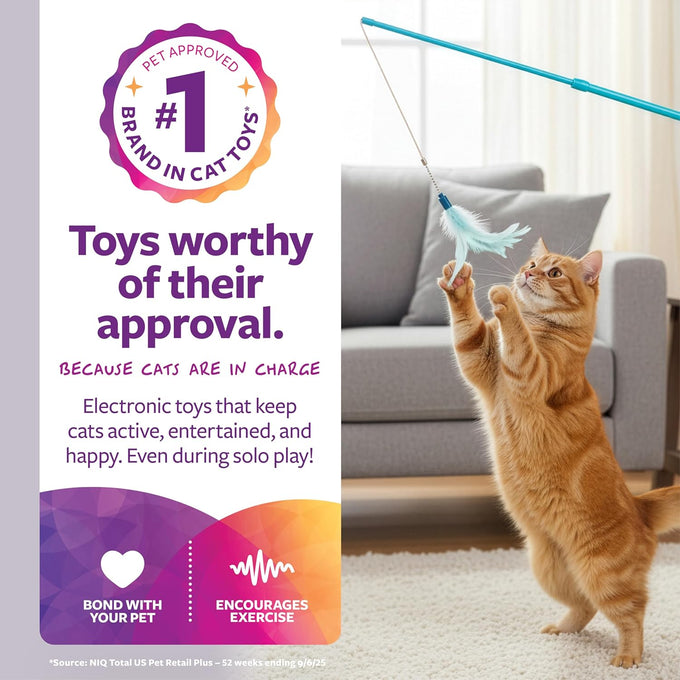 SmartyKat Frisky Flyer Extendable Cat Toy, Blue, One Size, 24" Reach