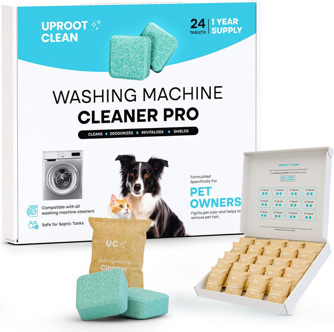uproot clean washing machine cleaner tablets 24 pack - pet owners safe he top front load 12 month supply