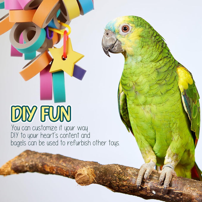 skyygemm 60 pcs durable cardboard parrot toys for medium large birds, macaw, african greys, cockatoos, eclectus senegal