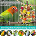 Natural Parrot Chew Toy for Conures, Quaker Parrots, with Seagrass, Corn Cob, and Wooden Beads