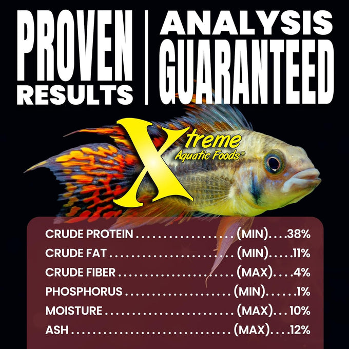 Xtreme Krill Flakes 3.5oz premium max protein freshwater fish food USA farm grown krill shrimp vitamins