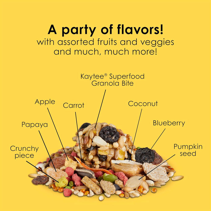 Kaytee Fiesta Cockatiel Food, 2.5 pounds, Nutritious and Fun Blend for Skin, Feather, Digestion, Brain, and Heart Health