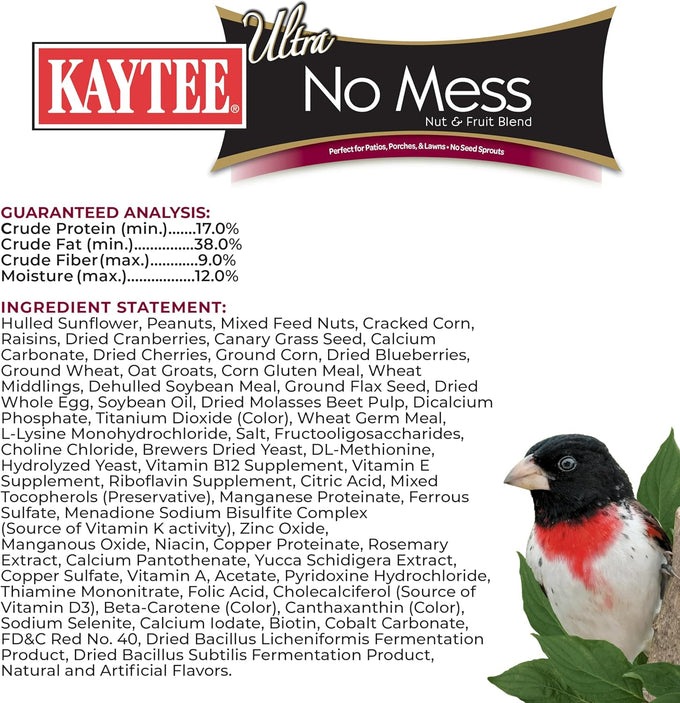 Kaytee 5.5 pound wild bird no mess nut & fruit food seed blend for blue jays, woodpeckers, and finches