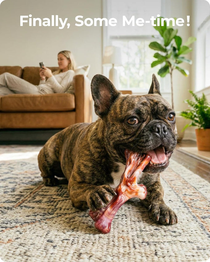 3 Pack Dog Chew Toys, Indestructible Bacon Flavor, Medium Large Dog Toys, Nylon, Realistic Branch Shapes