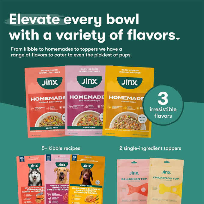 Jinx Salmon Grain Free Wet Dog Food Toppers, 9oz, 6 Pack
